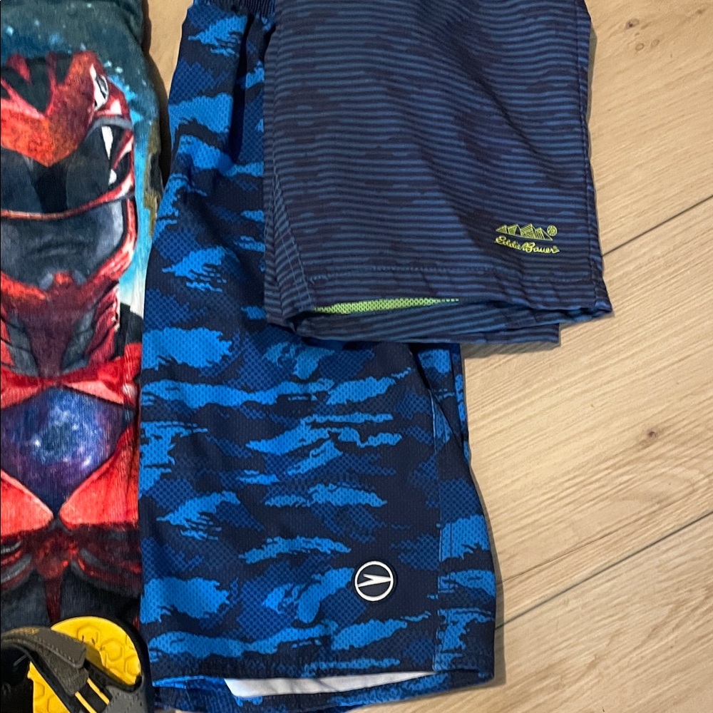Adidas Blue and Black Swim Shorts with Power Rangers Towel - Picture 3 of 6